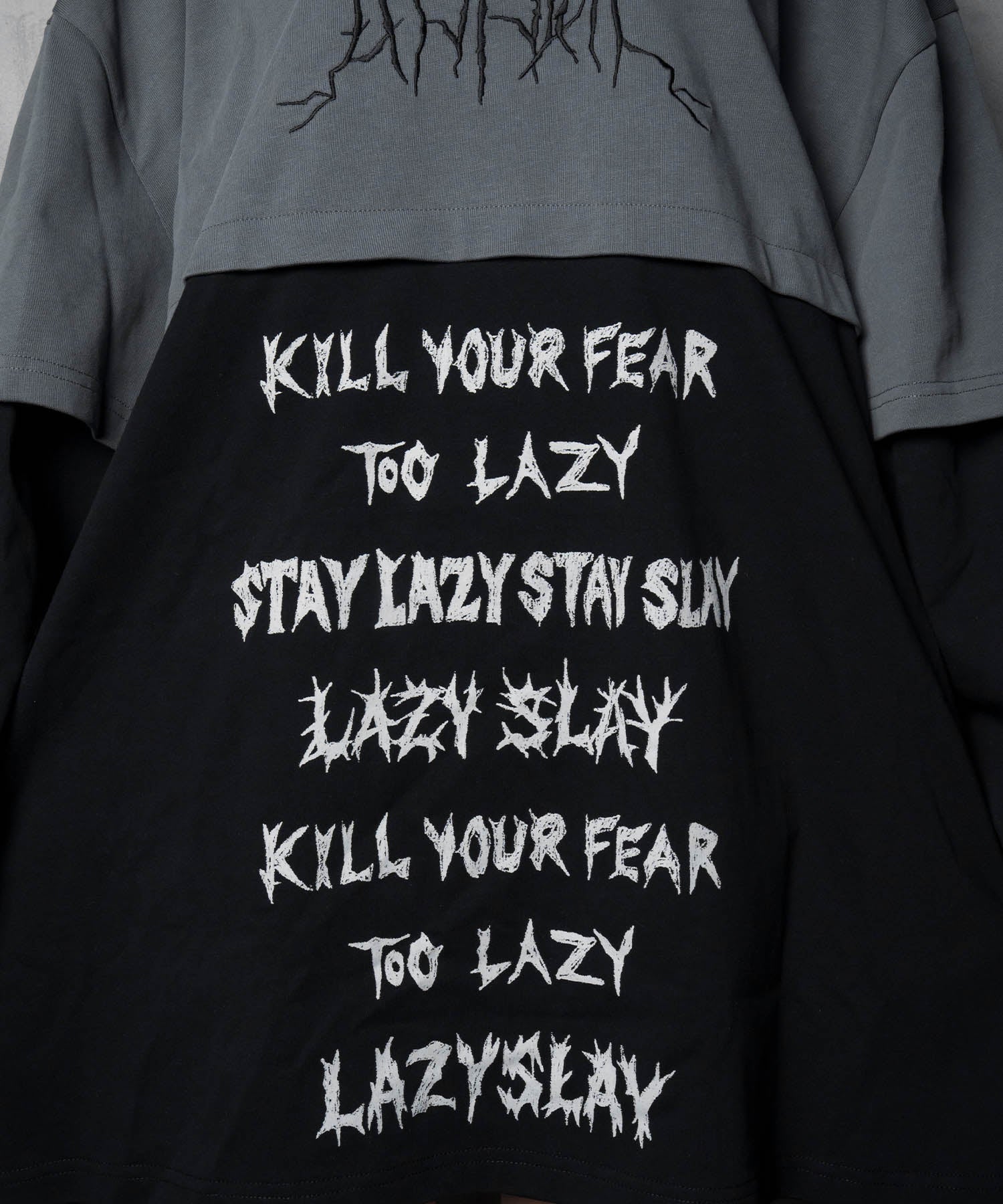 【LAZY SLAY】レイヤープリントロンT