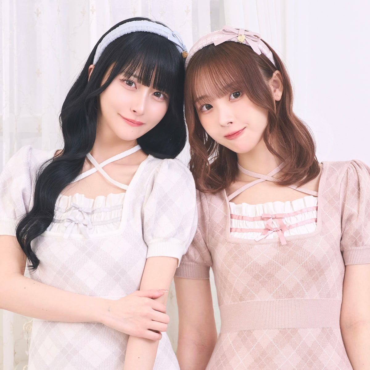 《LAFARY closet》合皮リボンツイードカチューシャ