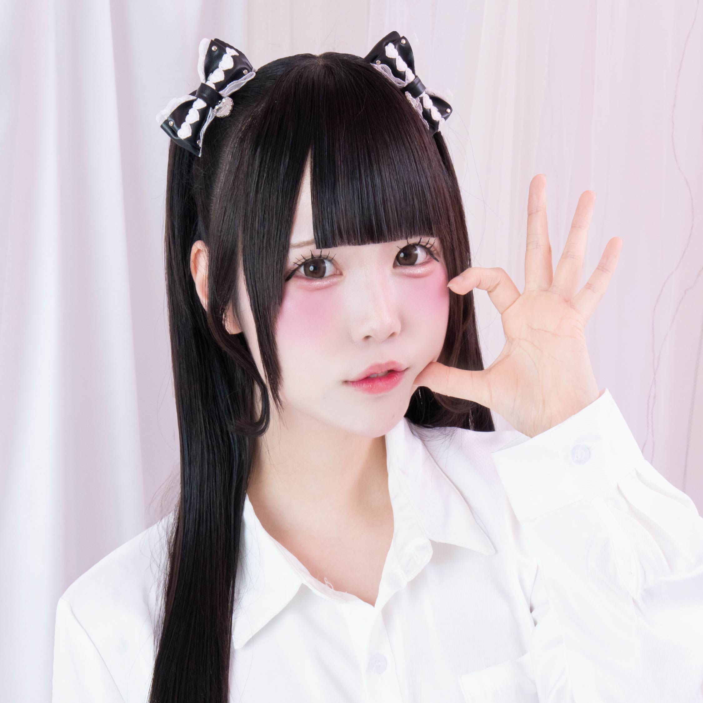 《ビビちゃん×mine》ハートレザーフリルリボン