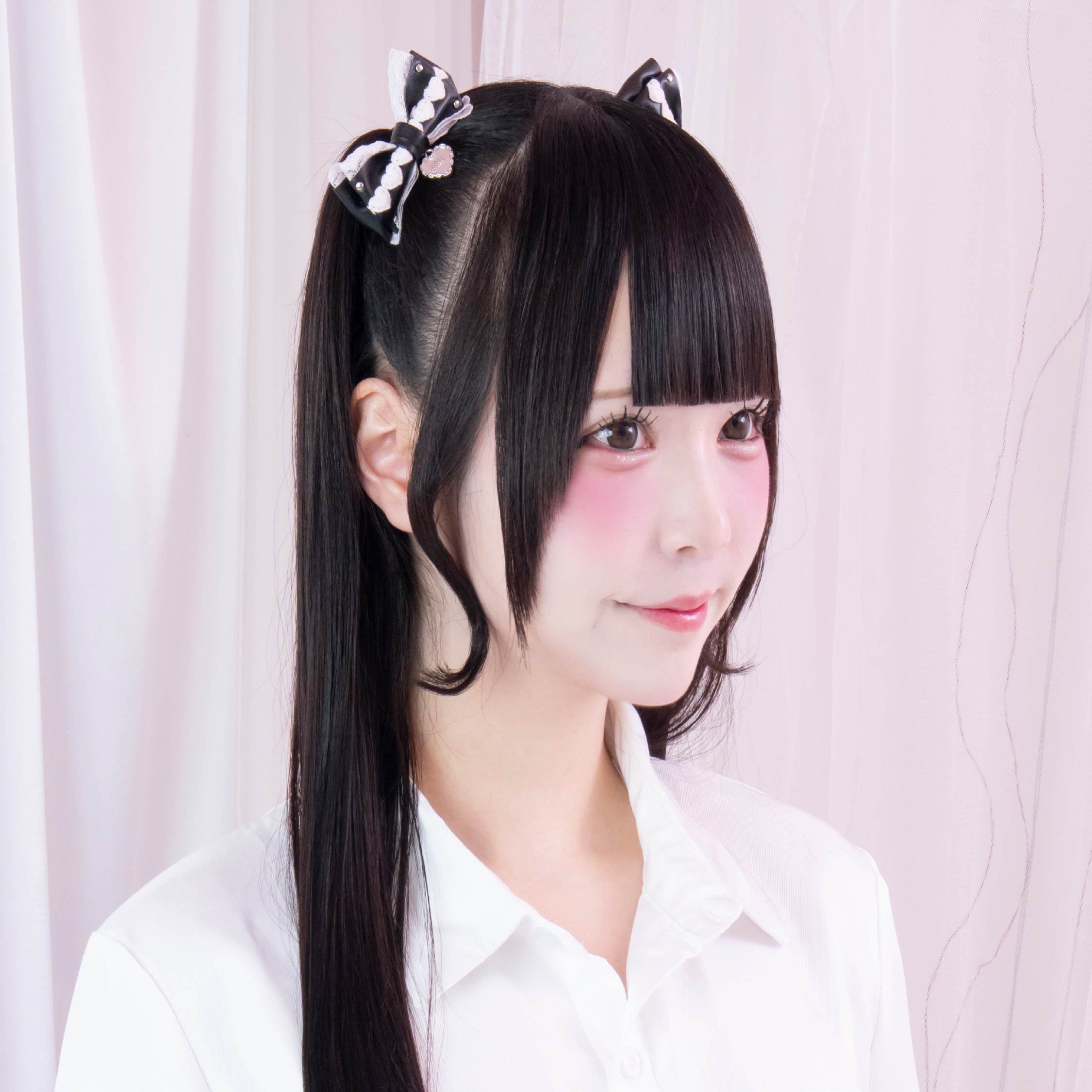 《ビビちゃん×mine》ハートレザーフリルリボン