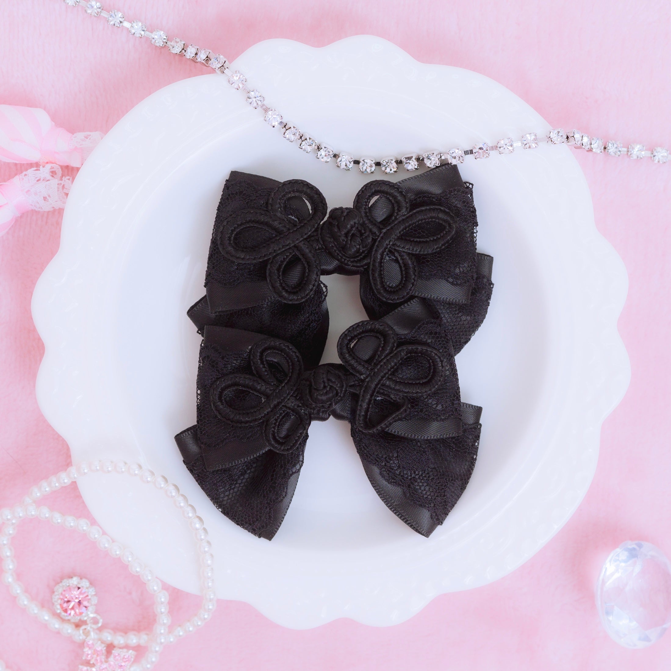 《mine》チャイナハートレースリボン