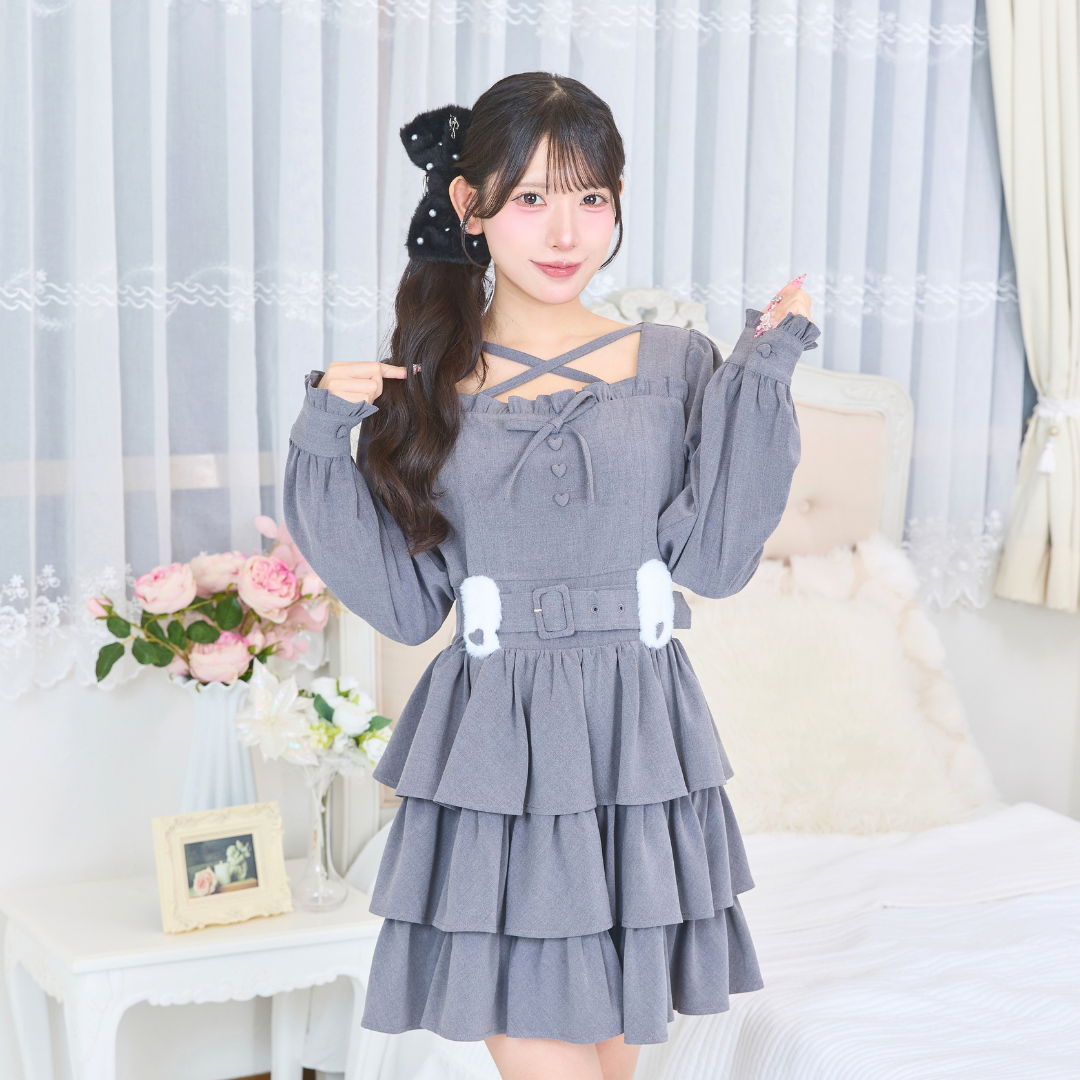 《LAFARY closet》ファーリボンバンスクリップ