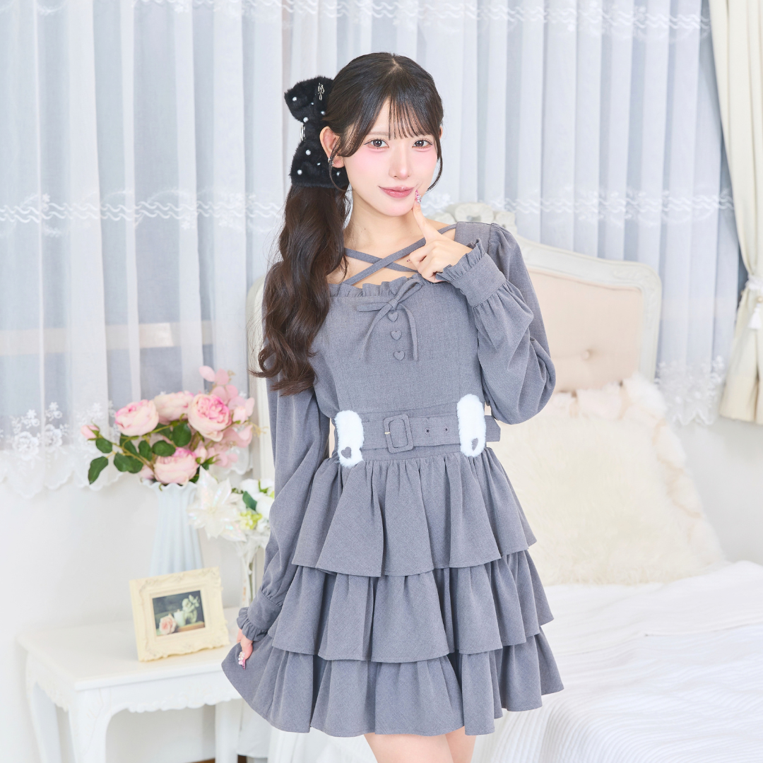 《LAFARY closet》ファーリボンバンスクリップ