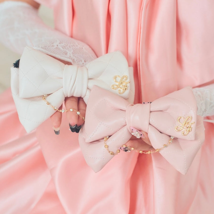 《LAFARY》キルティングリボンバレッタ