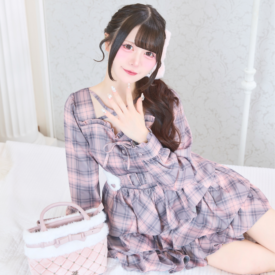 ピンクチェック:163cm