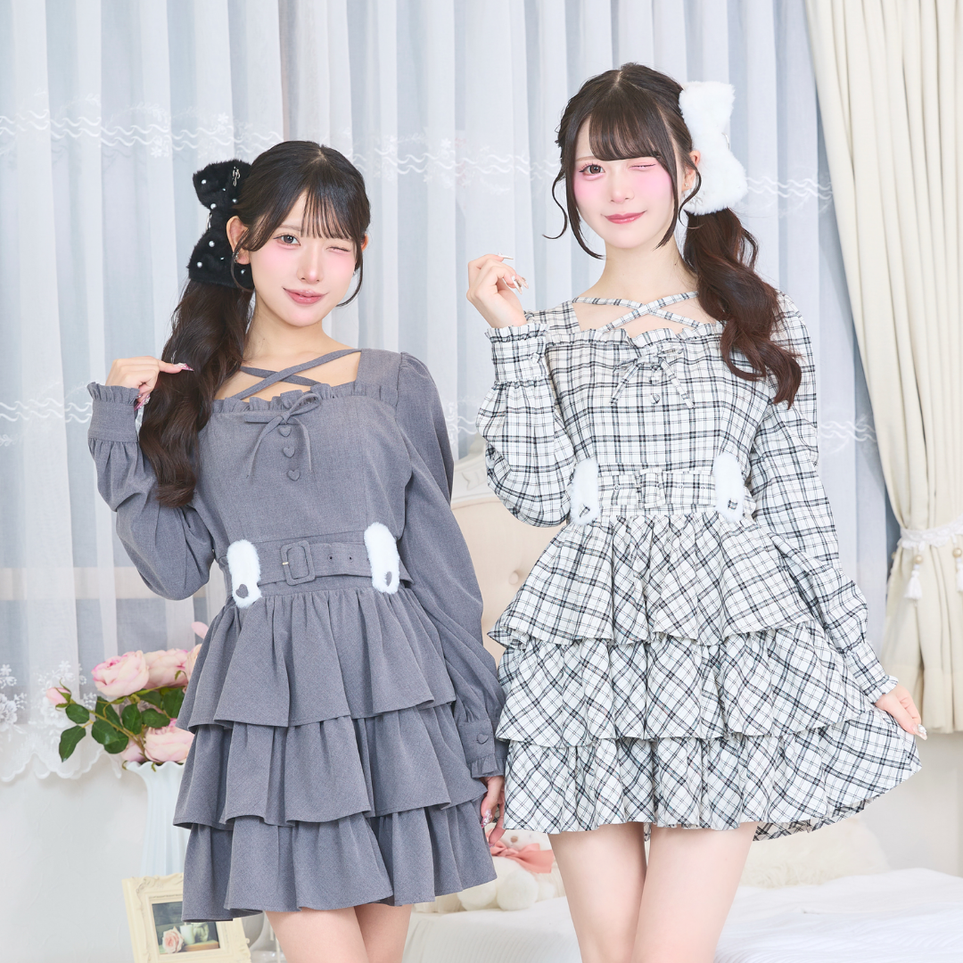 グレー:152cm/ホワイトチェック:163cm