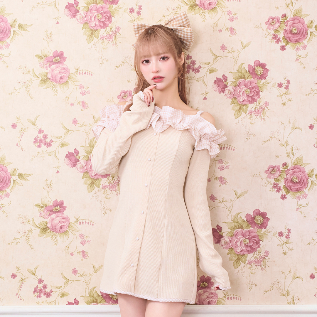 《LAFARY closet》ギンガムリボンバレッタ