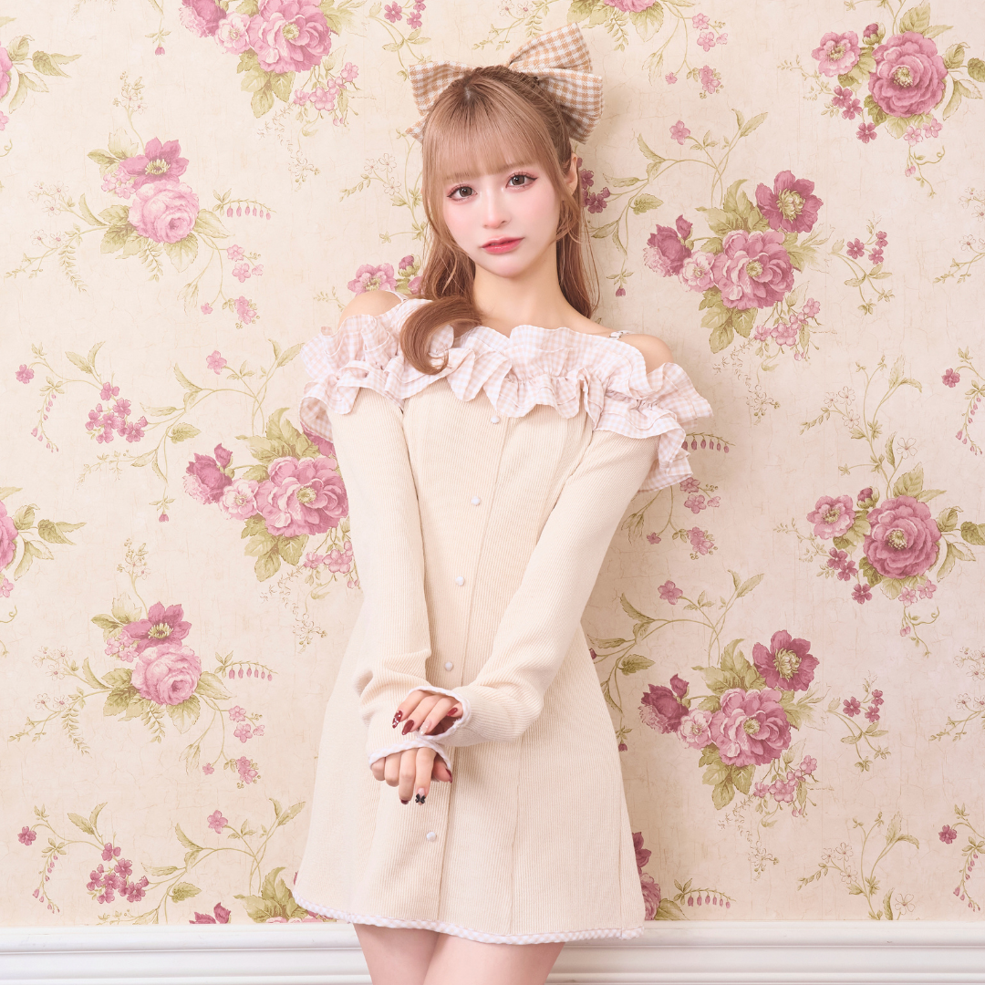 《LAFARY closet》ギンガムリボンバレッタ