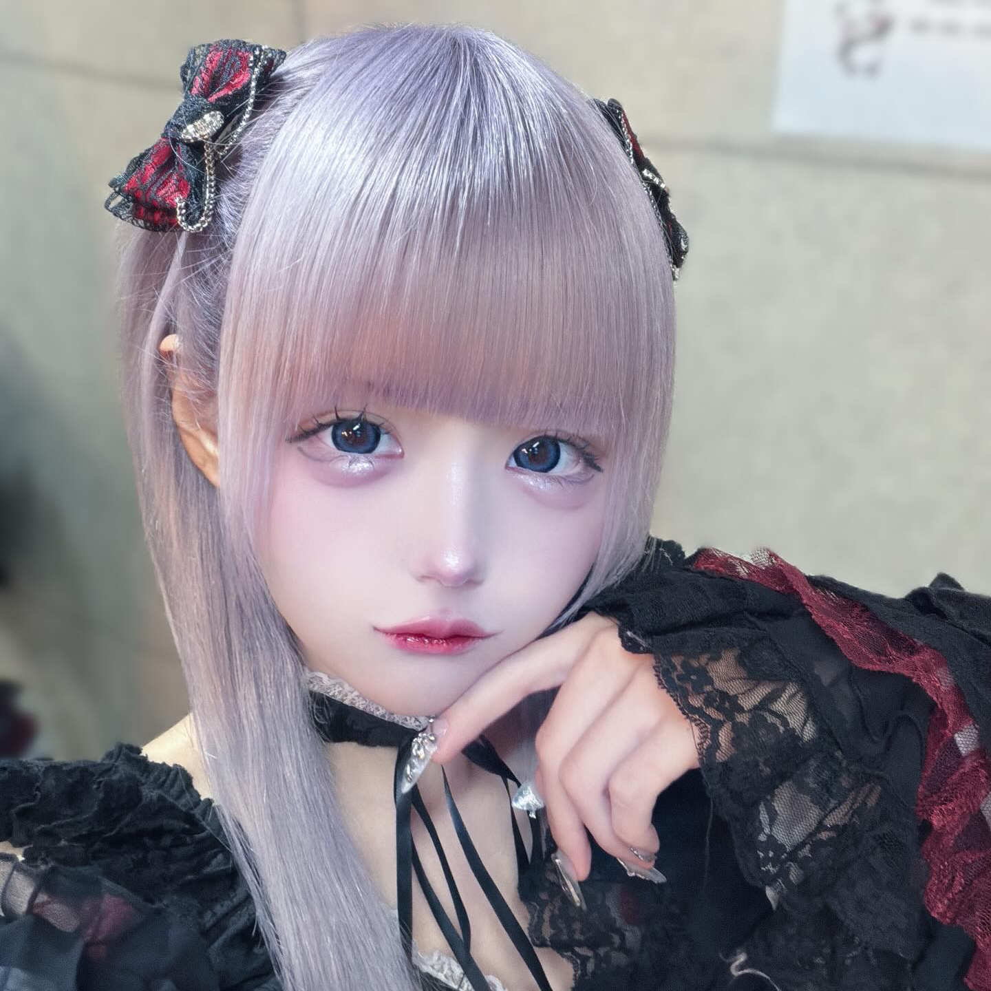 《mine》レースゴシックリボン