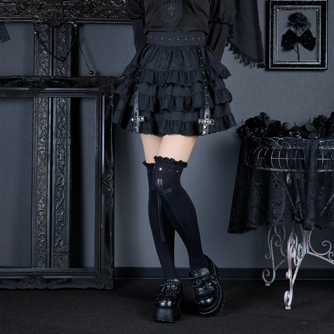 《mine》スタッズクロスハーネススカート