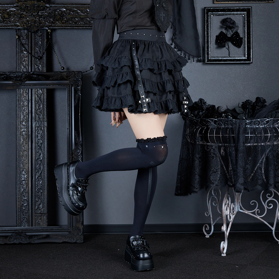 《mine》スタッズクロスハーネススカート