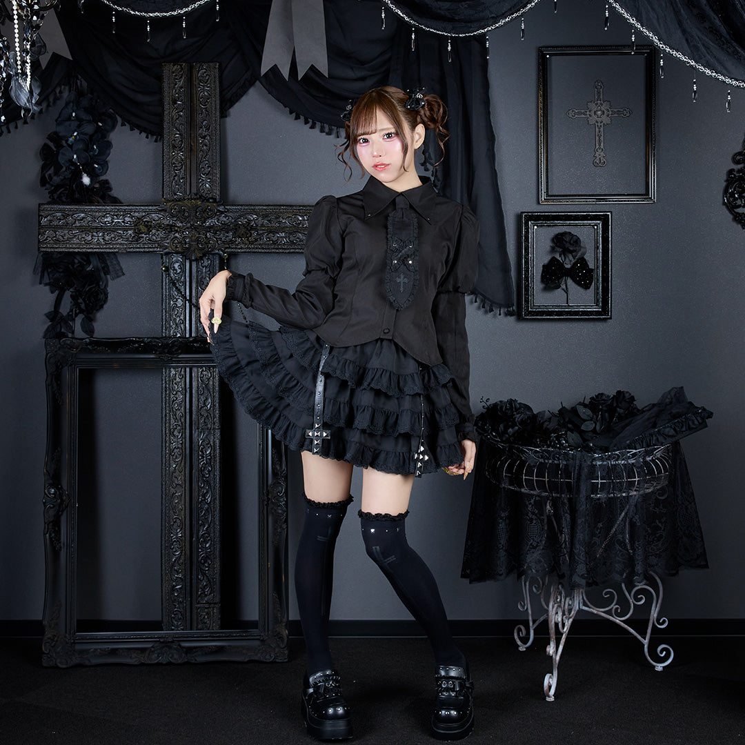 《mine》スタッズクロスハーネススカート