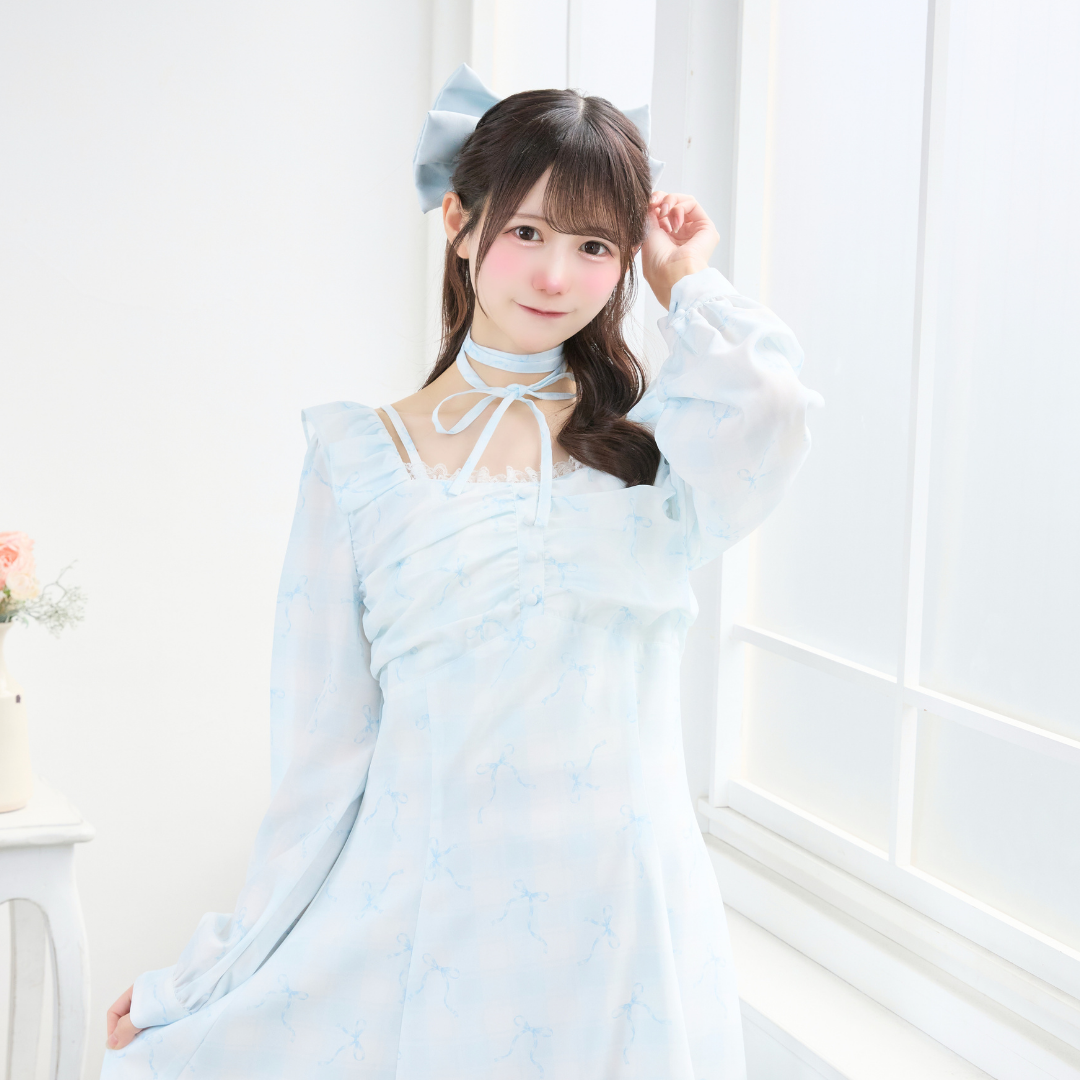 《LAFARY closet》ビジューサテンリボンバレッタ
