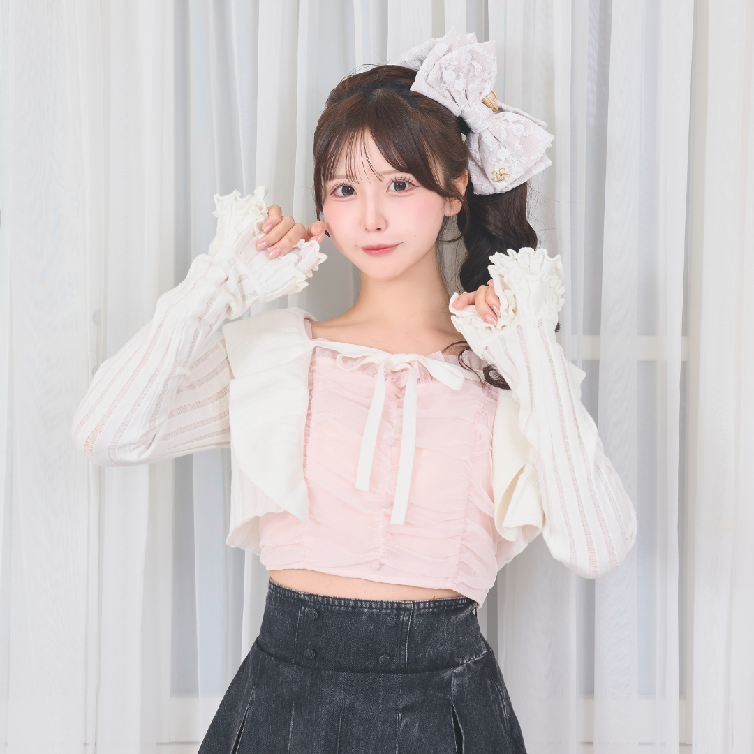 《LAFARY closet》フリルニットカーディガン
