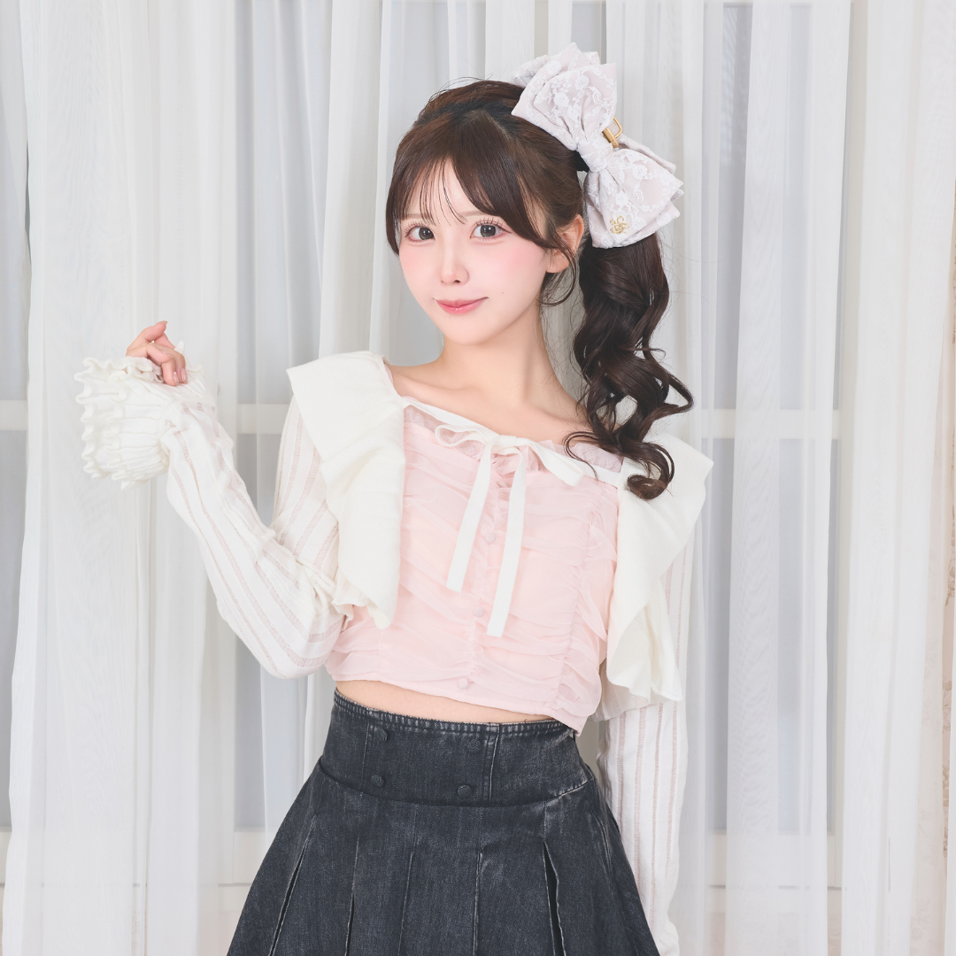 《LAFARY closet》フリルニットカーディガン