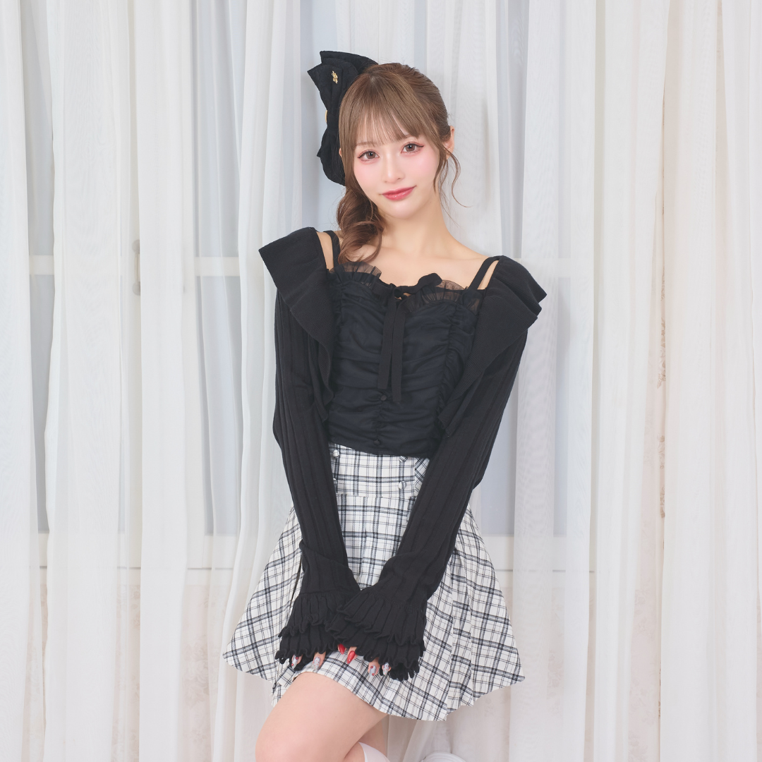 《LAFARY closet》フリルニットカーディガン