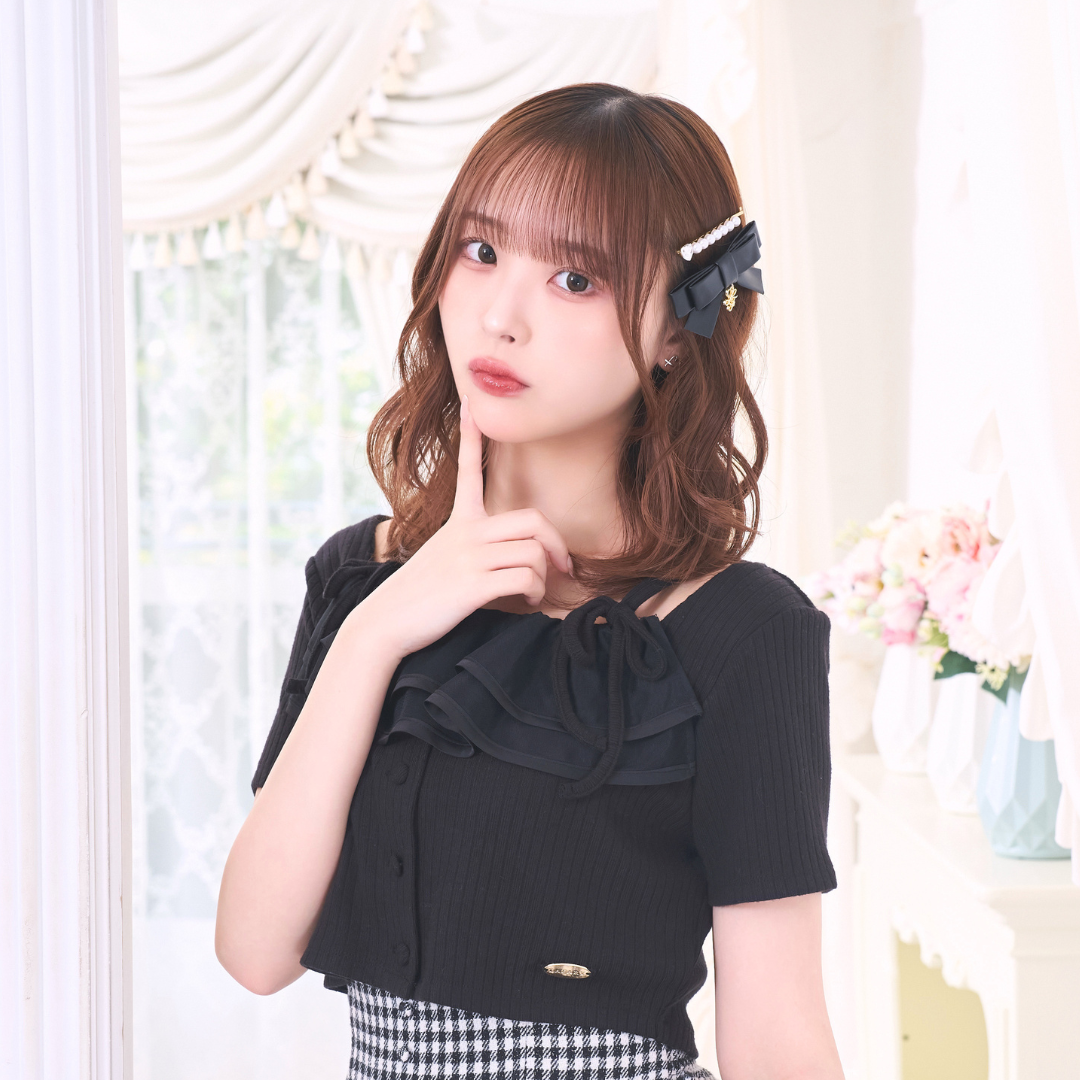 《LAFARY closet》チュールフリルリブトップス