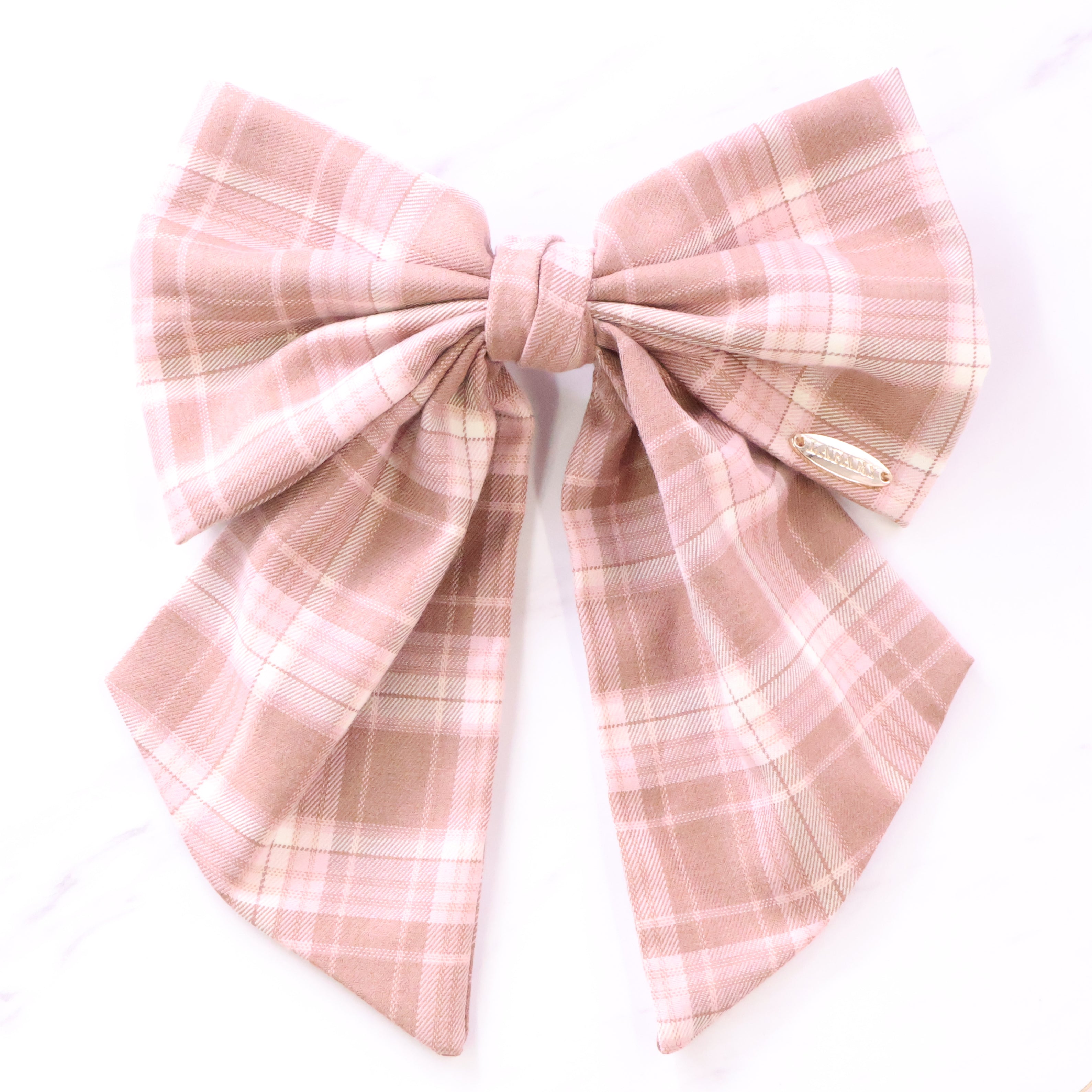 《LAFARY》チェックリボンバレッタ