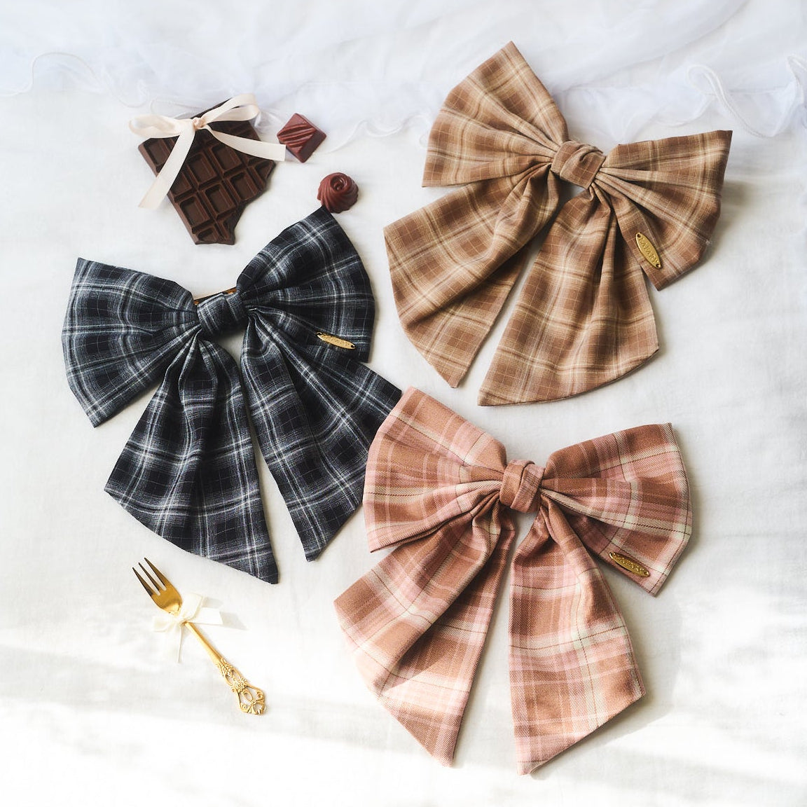 LAFARY》チェックリボンバレッタ- LAFARY ONLINE