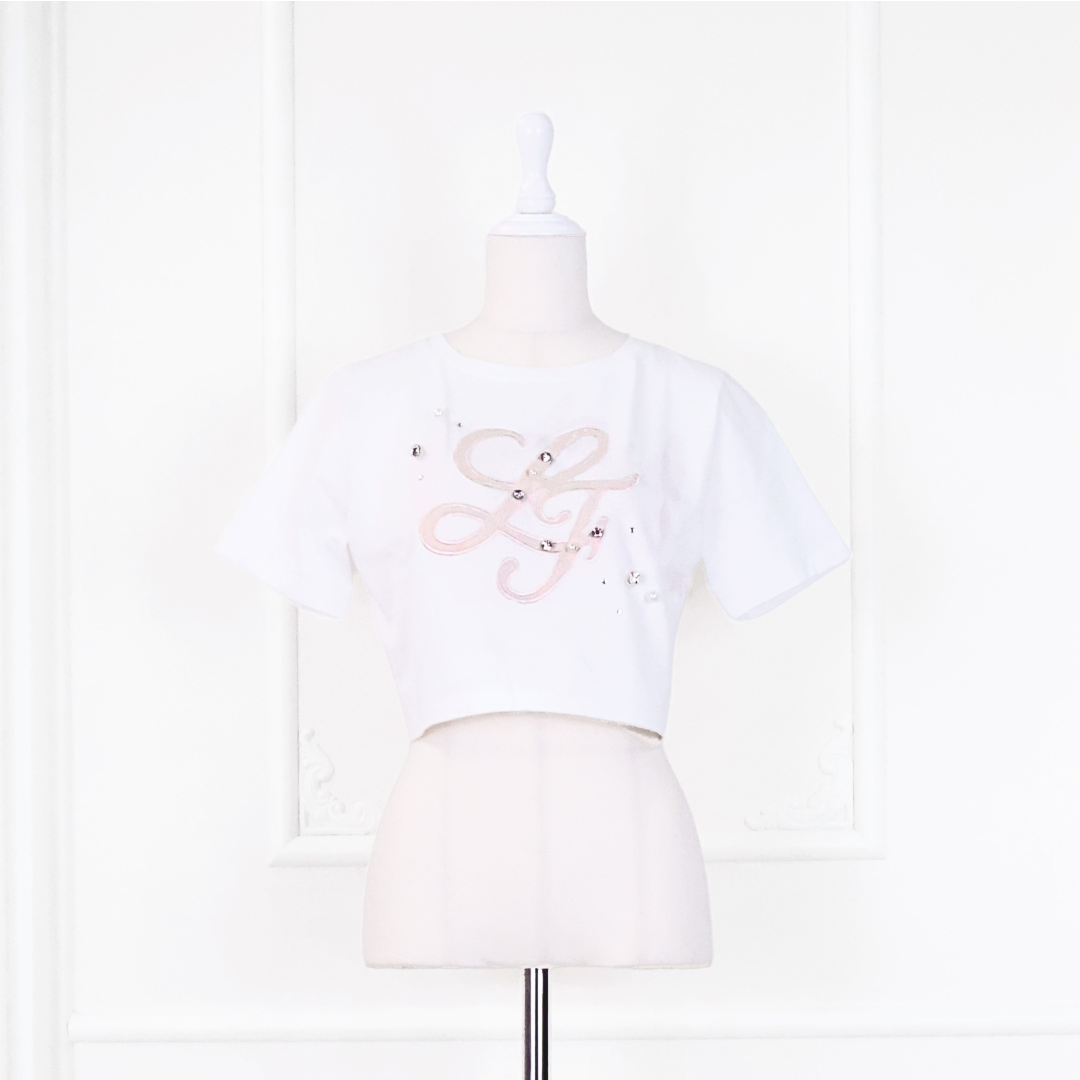 《LAFARY closet》合皮ロゴチビTシャツ