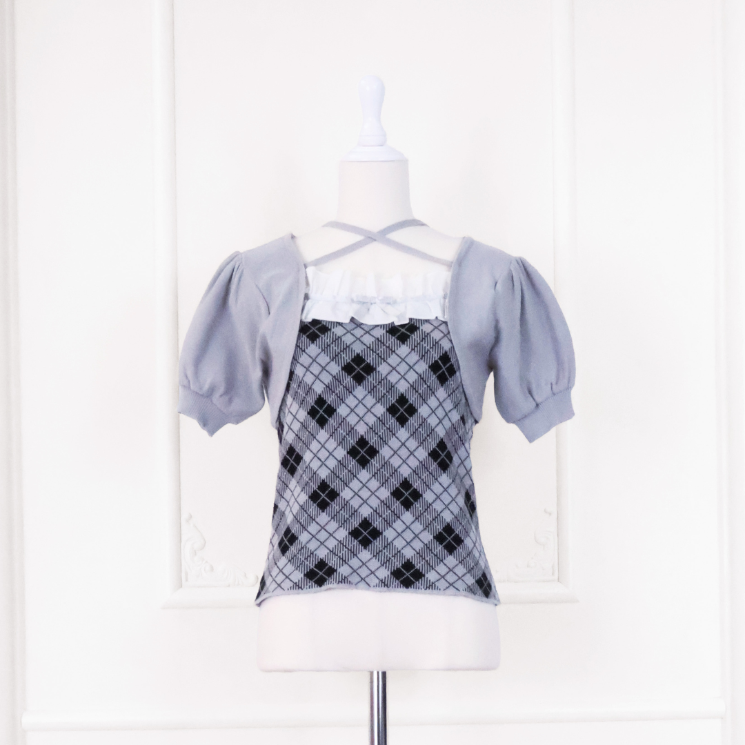 《LAFARY closet》チェックアンサンブルニットトップス