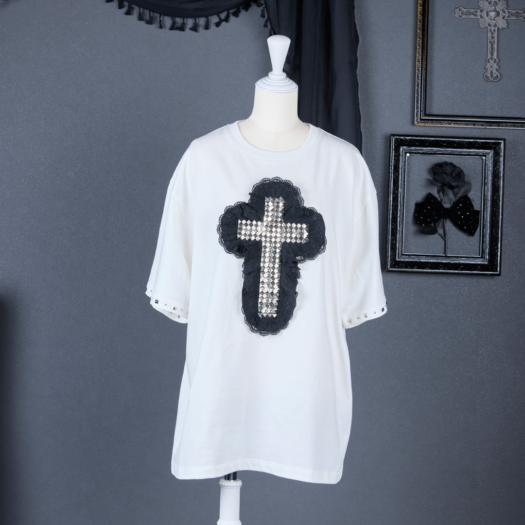 《mine》スタッズクロスTシャツ