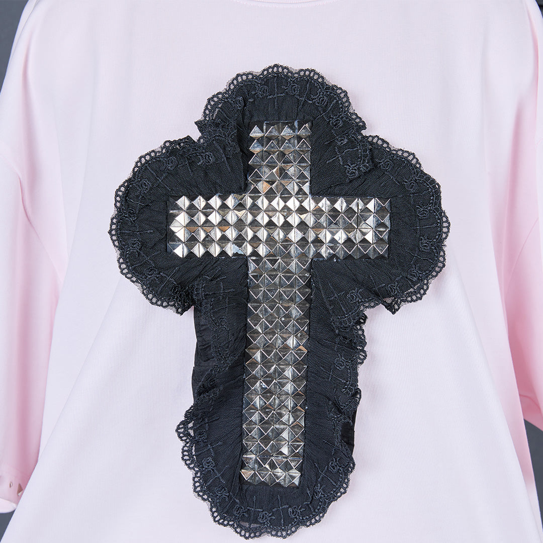 《mine》スタッズクロスTシャツ