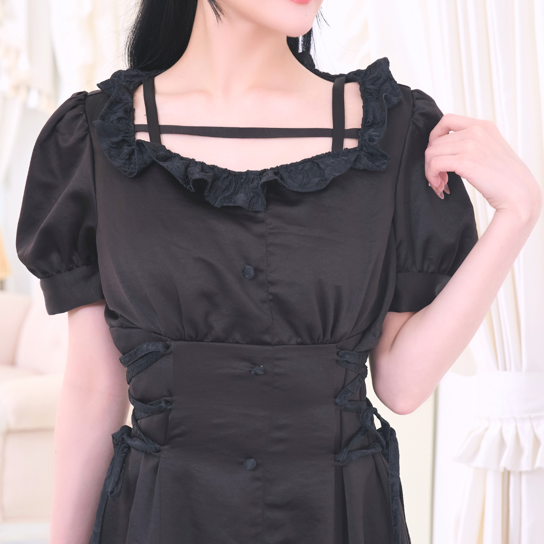《LAFARY closet》スピンドルティアードロングワンピ