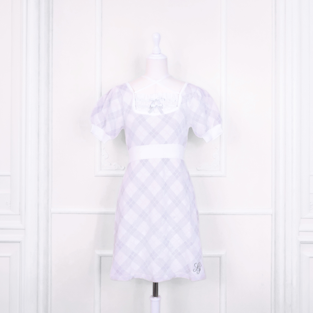 《LAFARY closet》レイヤードチェックニットワンピ