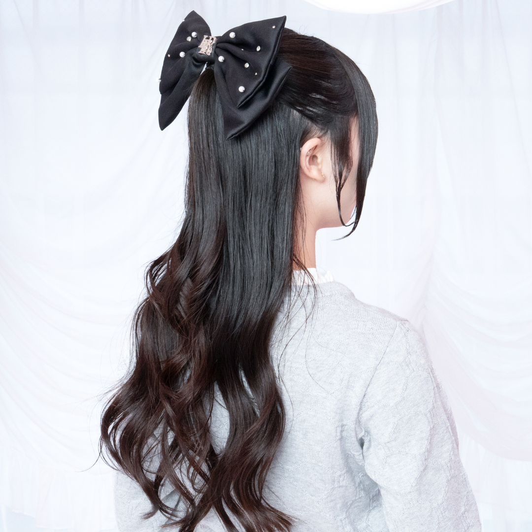 《LAFARY closet》ビジューサテンリボンバレッタ