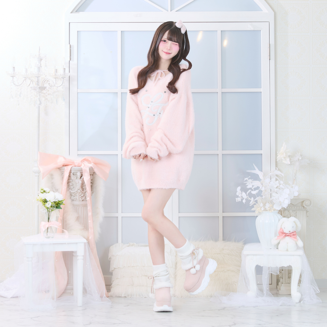 ピンク×ホワイト:152cm