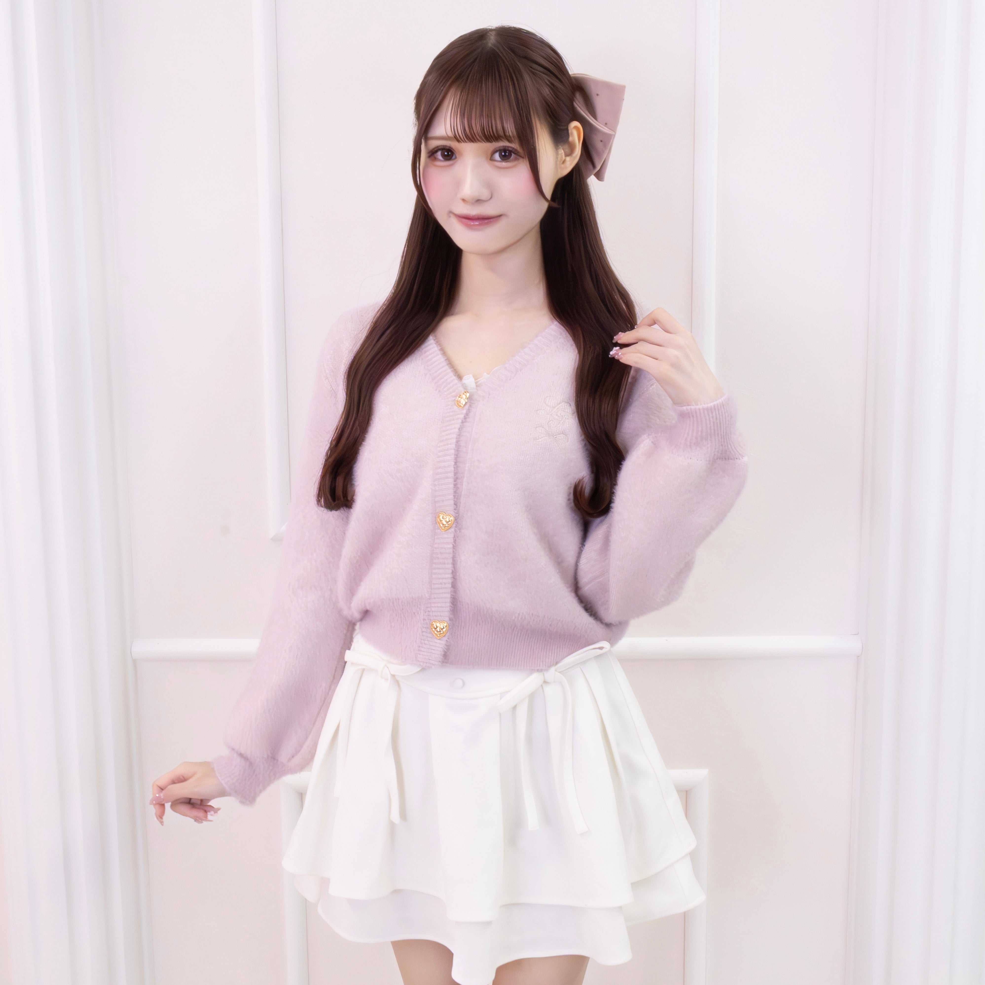 《LAFARY》ロゴ刺繍カーディガン