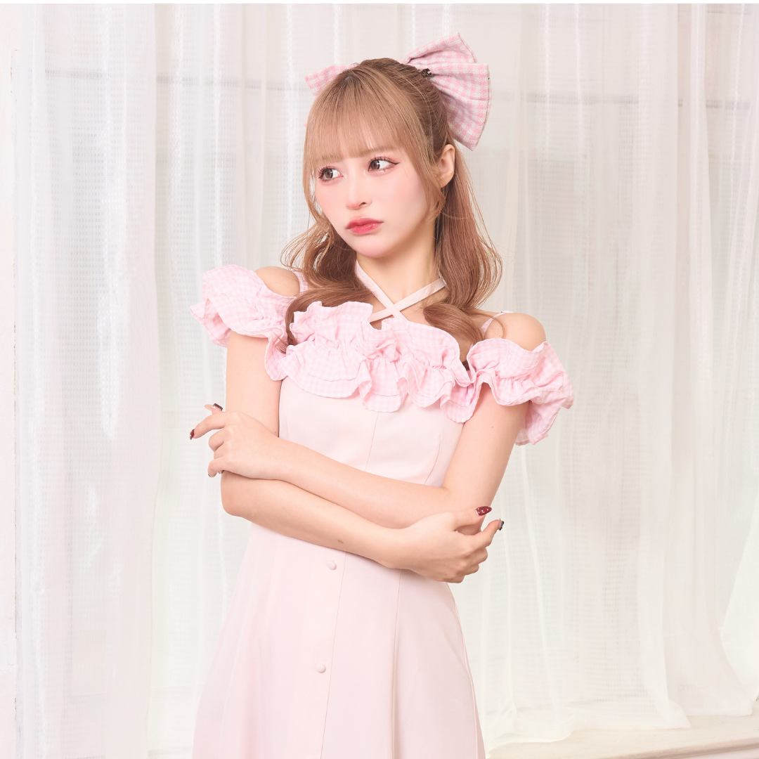 《LAFARY closet》ギンガムリボンバレッタ