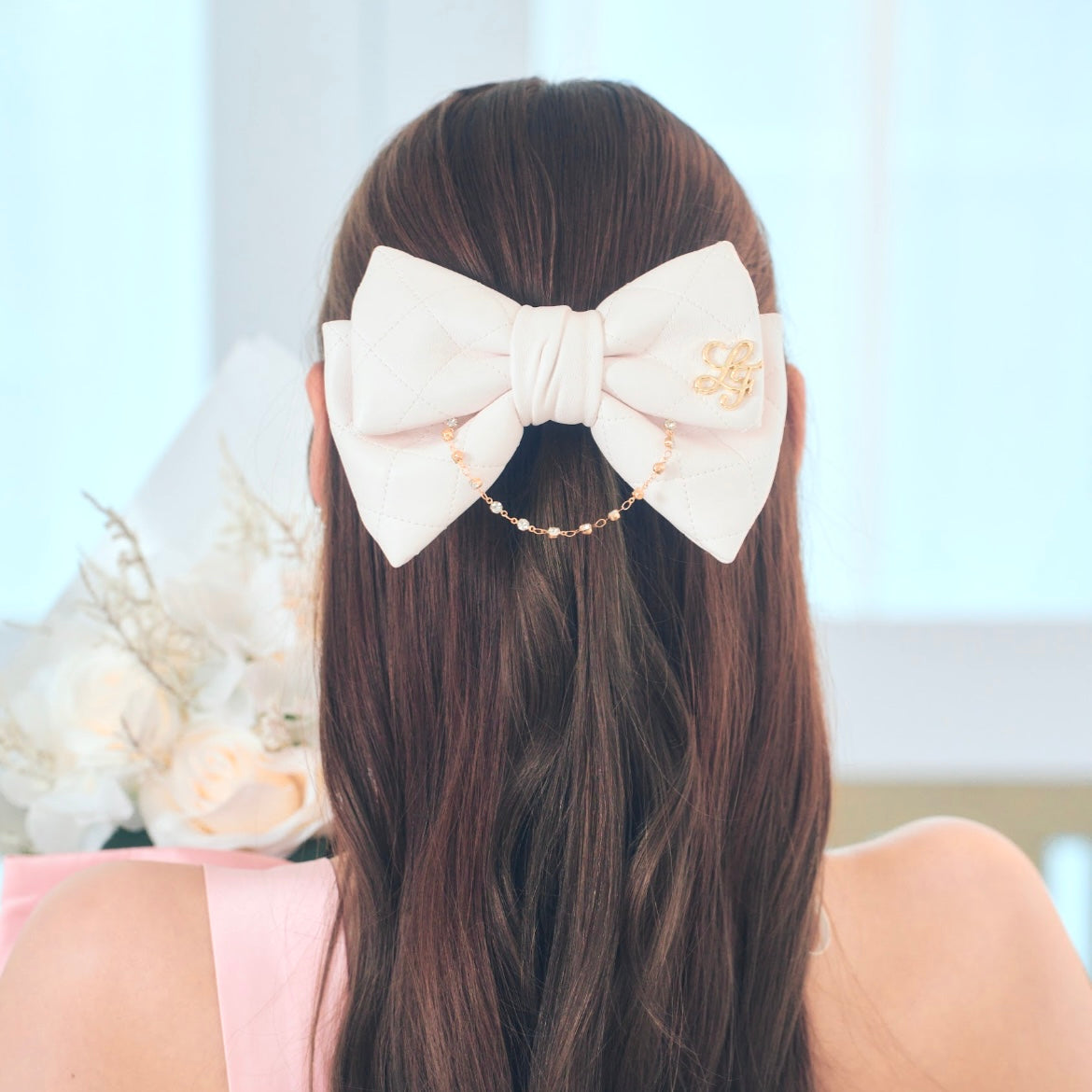 《LAFARY》キルティングリボンバレッタ