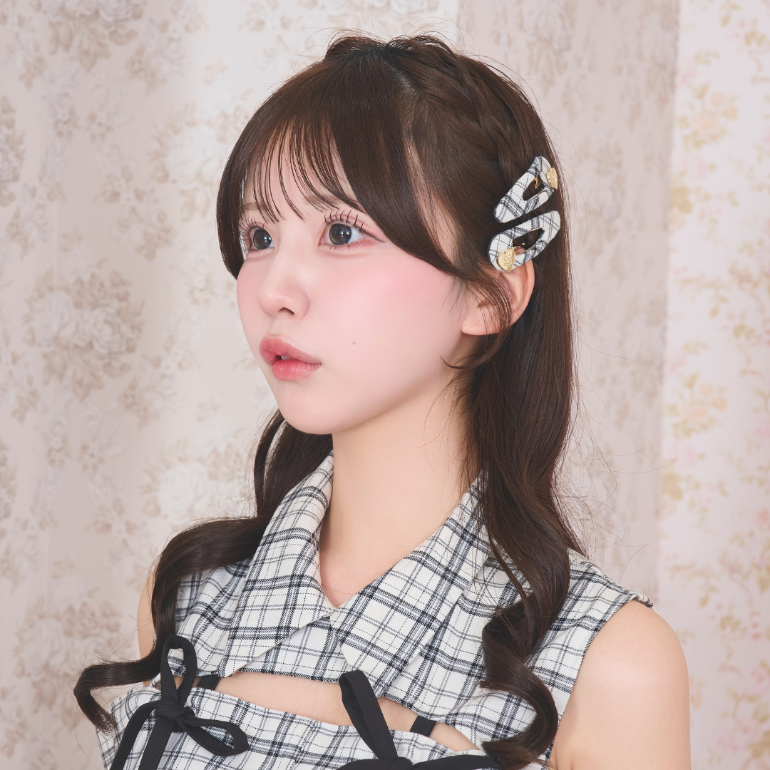 《LAFARY closet》ハートロゴチェックヘアピン