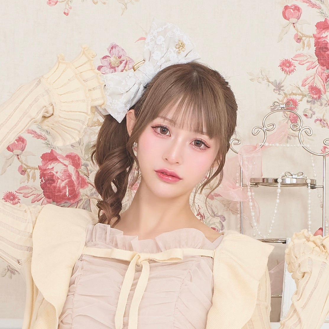 《LAFARY closet》レースリボンバンスクリップ