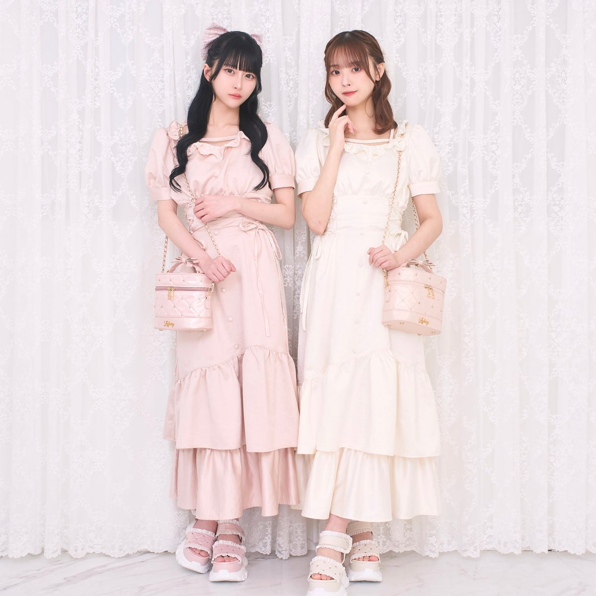 《LAFARY closet》ビジューキルティングバニティバッグ