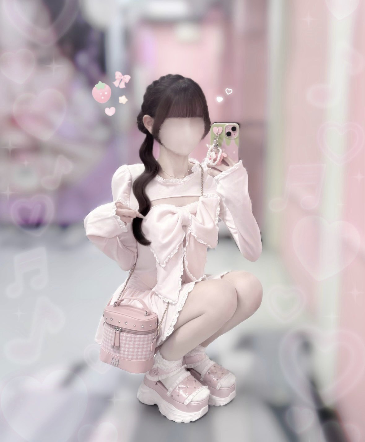 《LAFARY closet》ギンガム合皮バニティバッグ