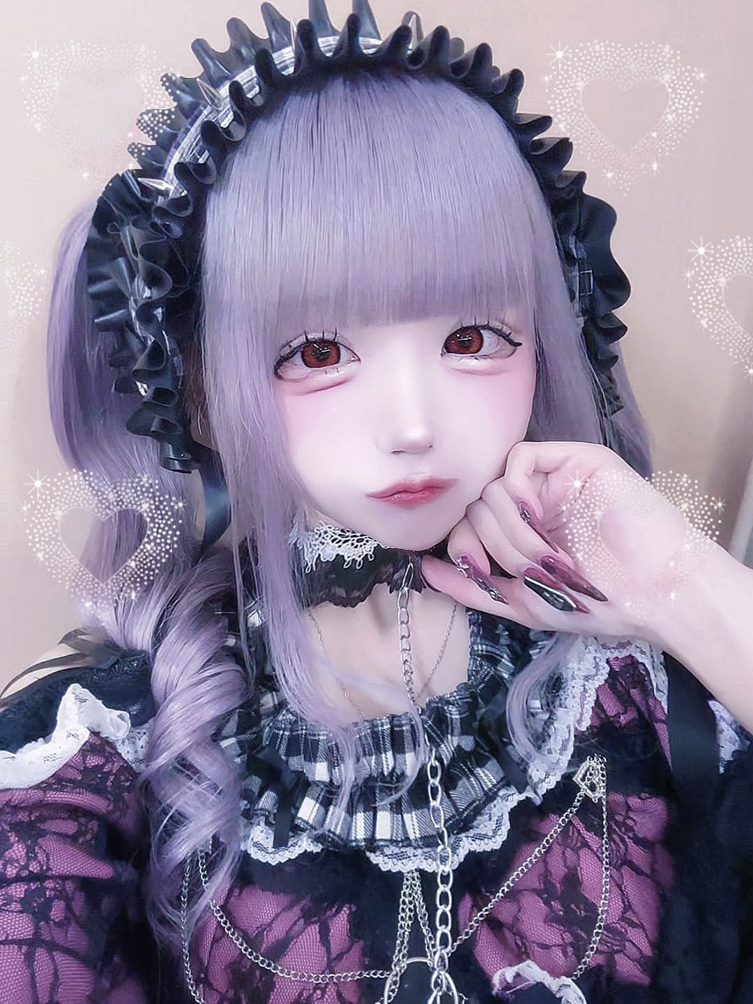 《mine》レザーハート ヘッドドレス