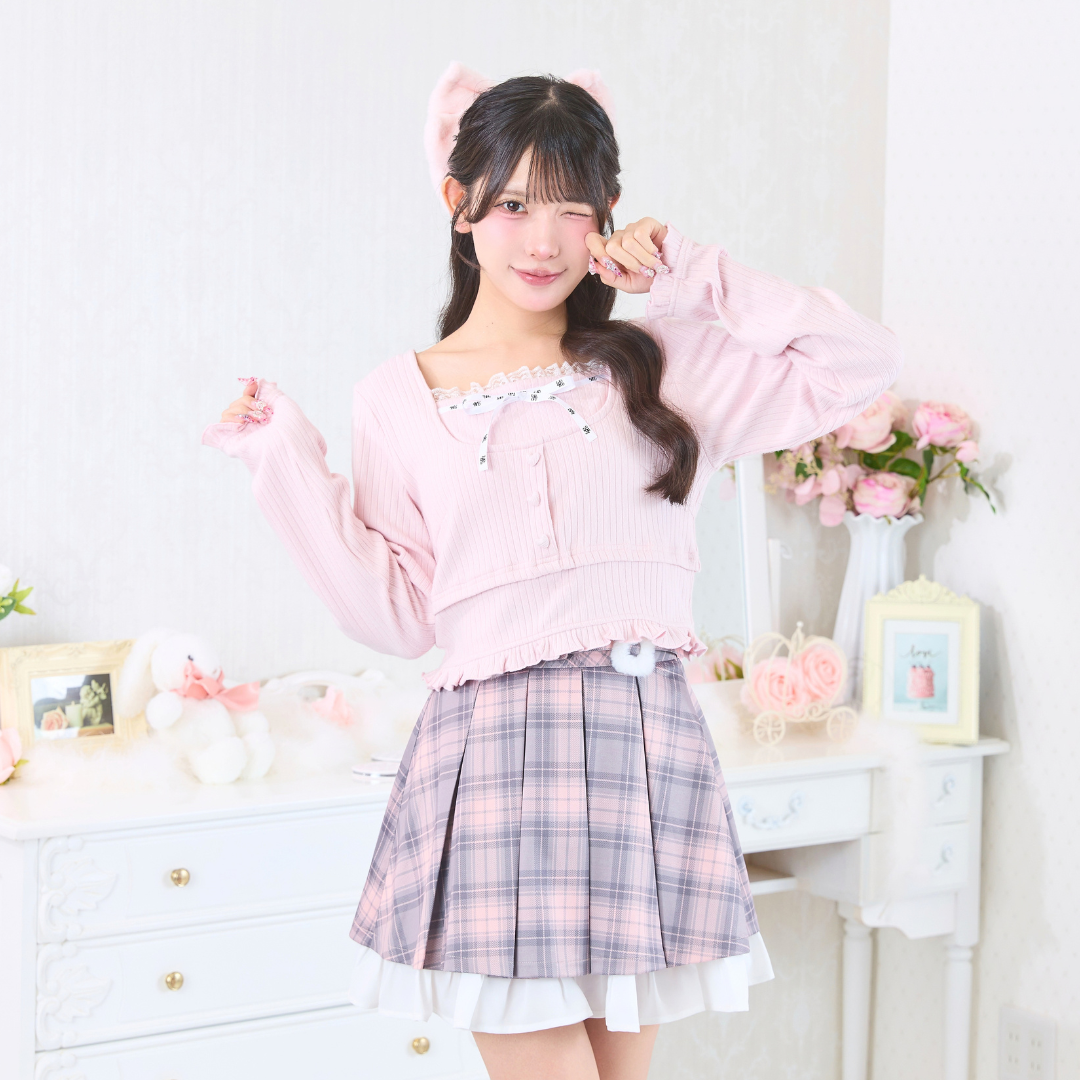ピンクチェック:152cm
