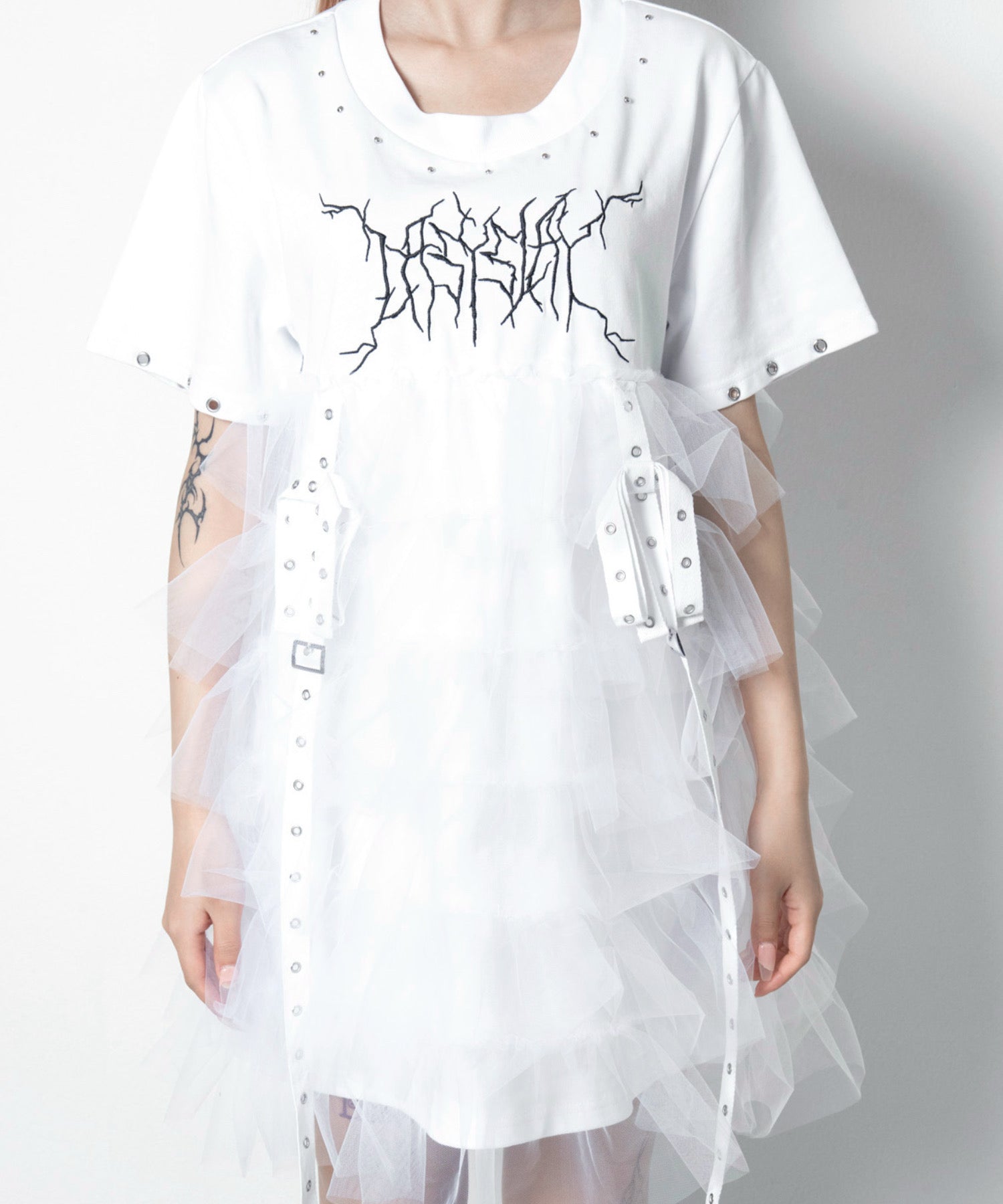 【LAZY SLAY】リボンチュールワンピース