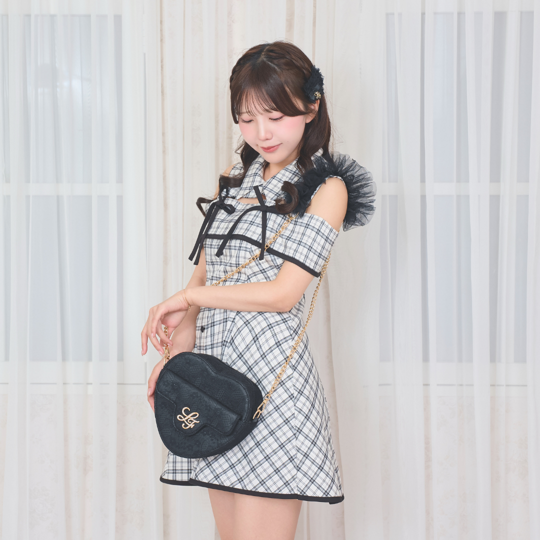 《LAFARY closet》チュールレースハートバッグ