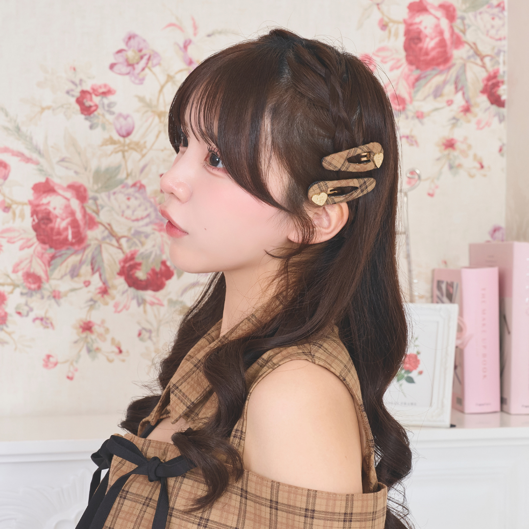《LAFARY closet》ハートロゴチェックヘアピン
