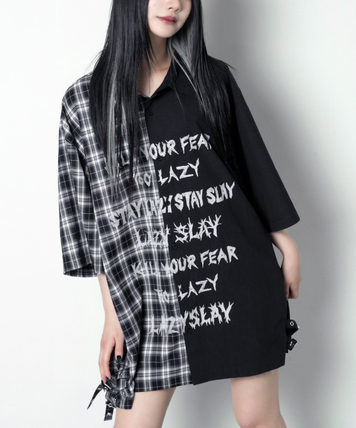 【LAZY SLAY】ツートンオーバーシャツ