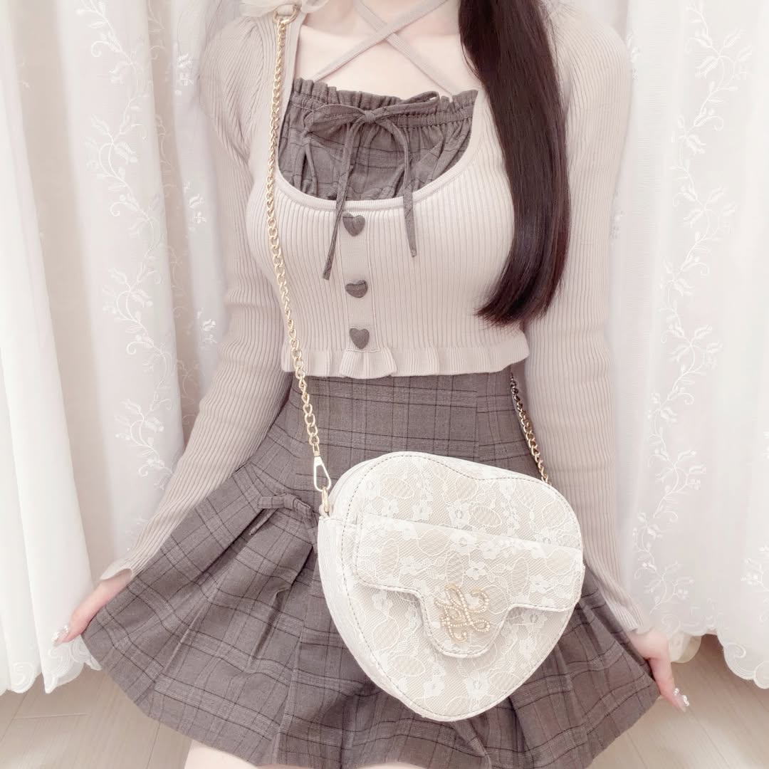 《LAFARY closet》チュールレースハートバッグ