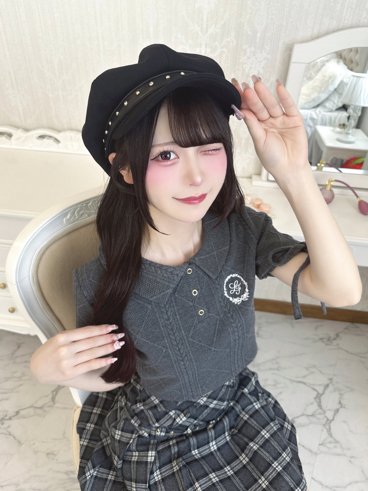 《LAFARY closet》エンブレムポロトップス