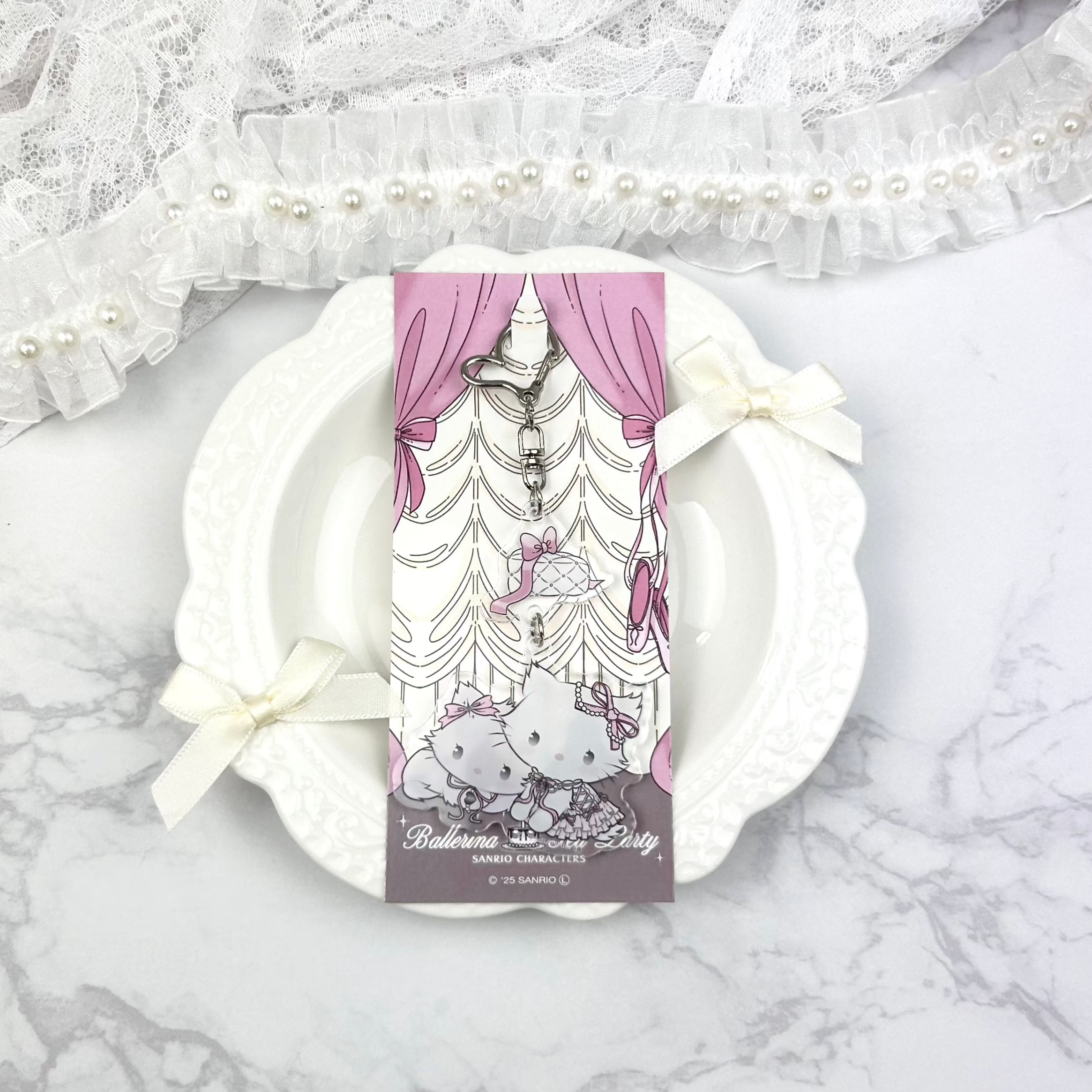 《LAFARYオリジナル》バレリーナティーパーティー♡2連アクリルキーホルダー チャーミーキティ&ハニーキュート