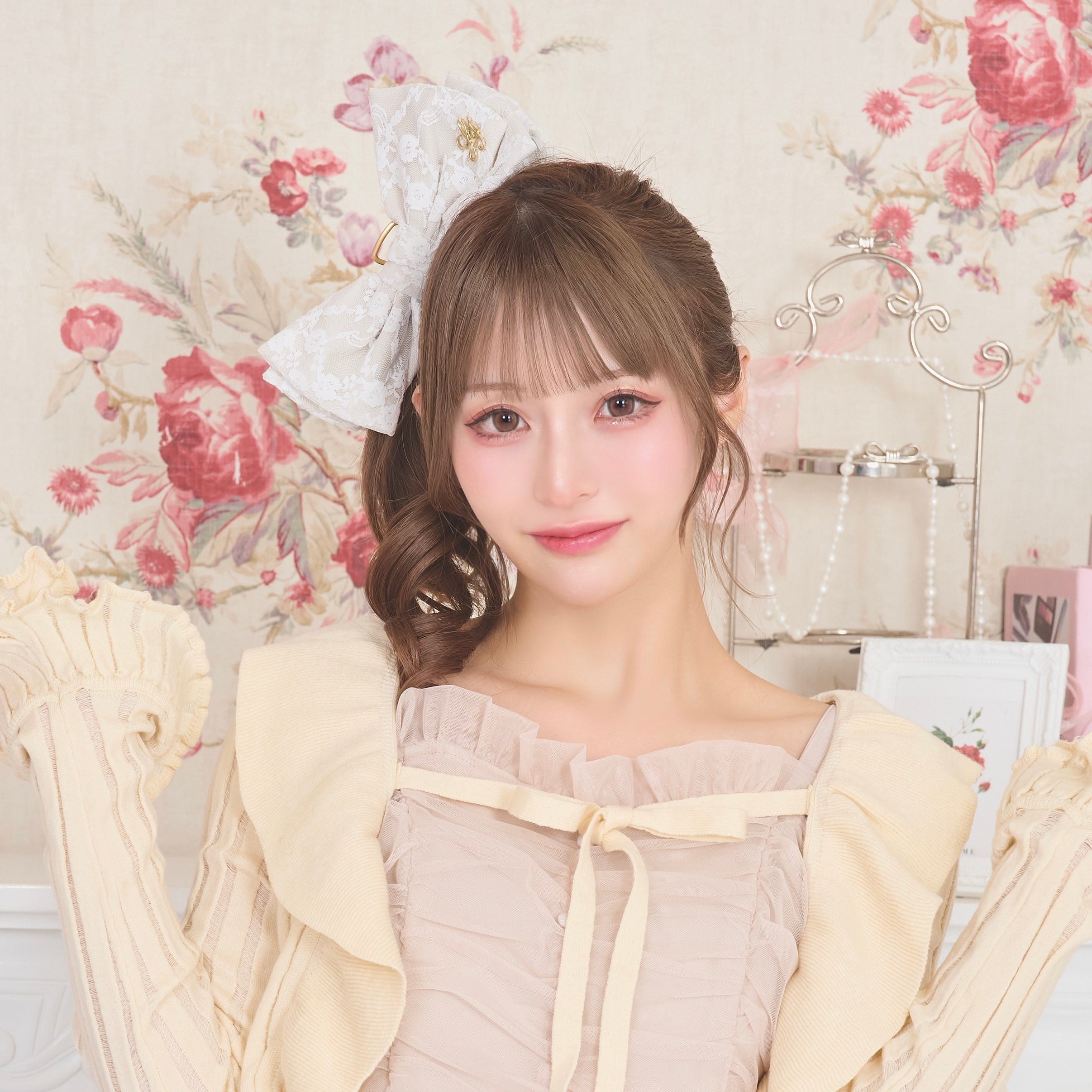 《LAFARY closet》レースリボンバンスクリップ