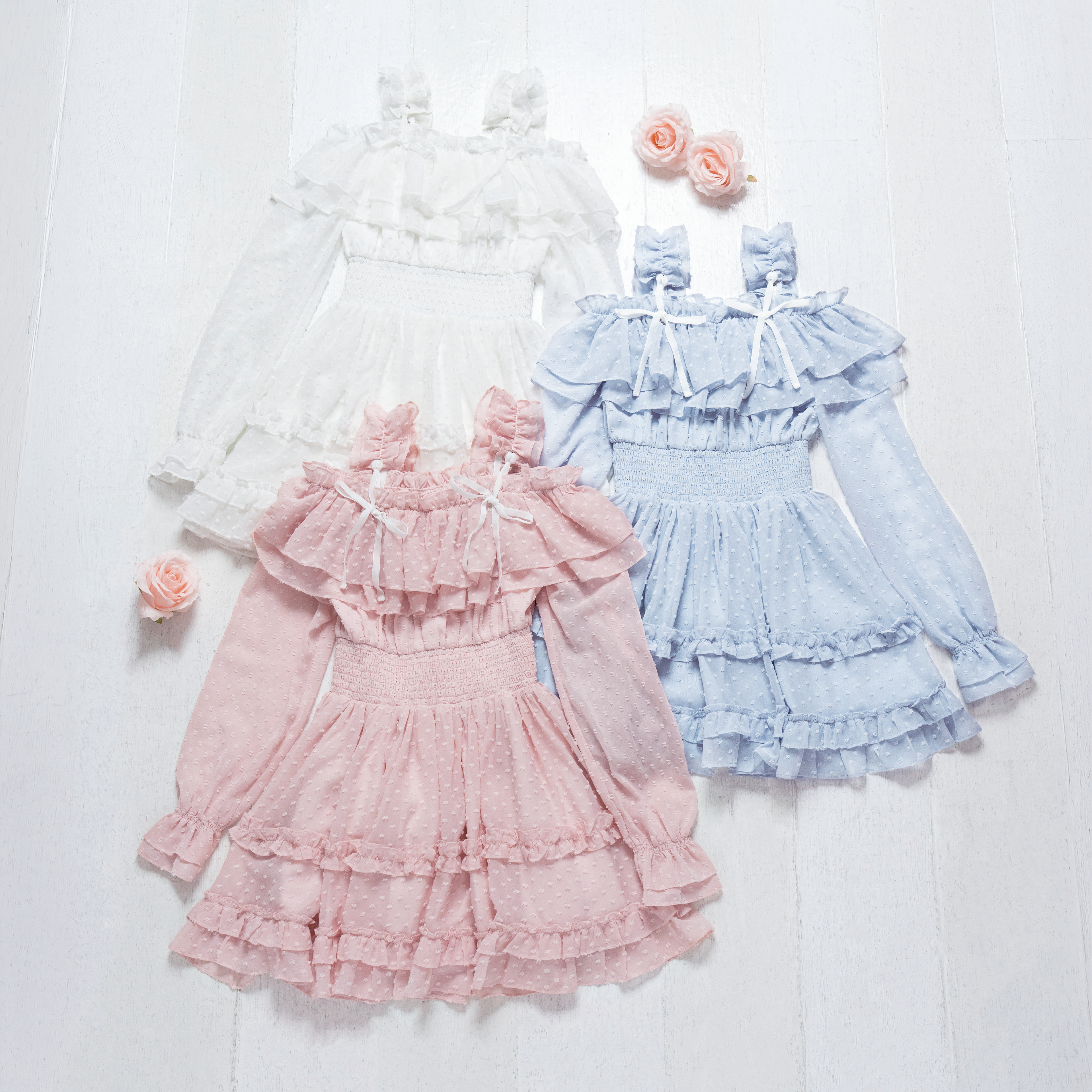 《LAFARY closet》フリルオフショルワンピ
