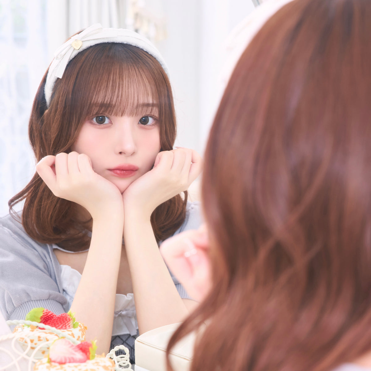 《LAFARY closet》合皮リボンツイードカチューシャ